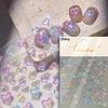 5D Love White English Letter Silver Jelly Nail Art Sticker Line Geometric Pattern Shape Romantic Delicate Manicure Decals