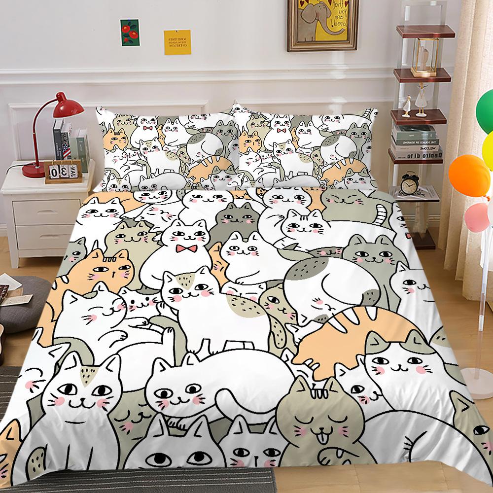 Cute Cartoon Animal Digital Printing Bedding Two Or Three-Piece Set Polyester Can Be Sent