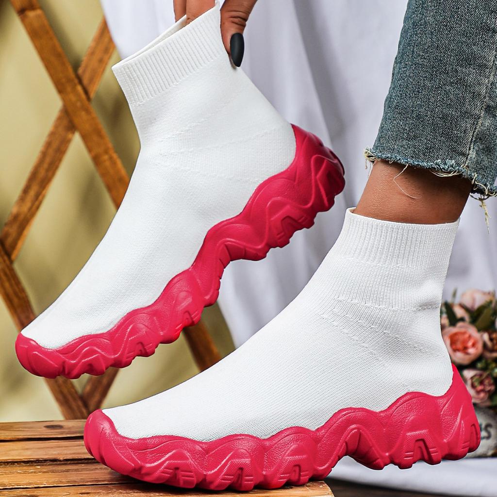 Neue atmungsaktive Socken Schuhe mit Fliegenwebung, lässige Sportschuhe, Outdoor, trendige Paarschuhe