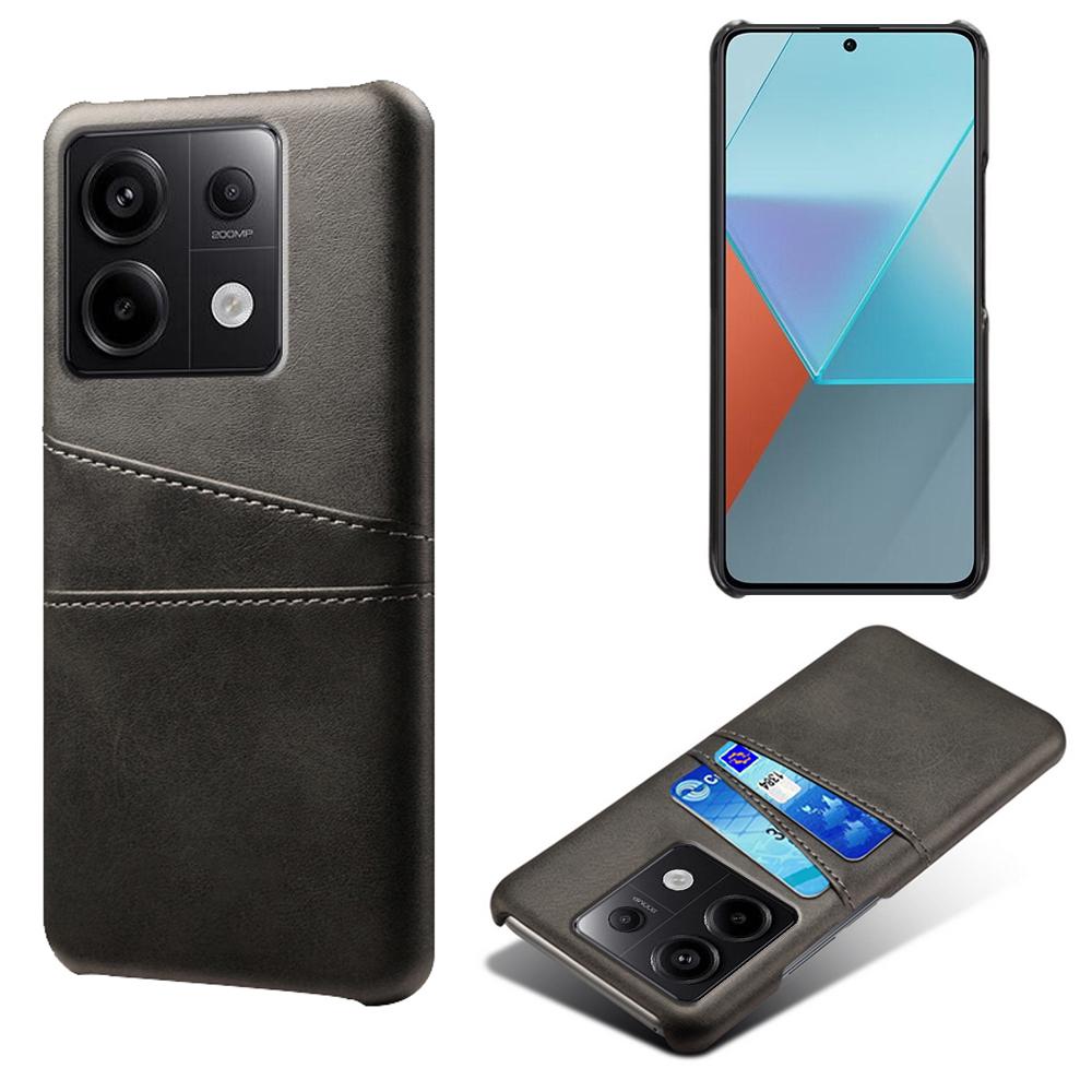 For Xiaomi Redmi Note 13 Pro 5G/Poco X6 5G Slim Case Shockproof PU+PC Phone Cover with Dual Card Slots