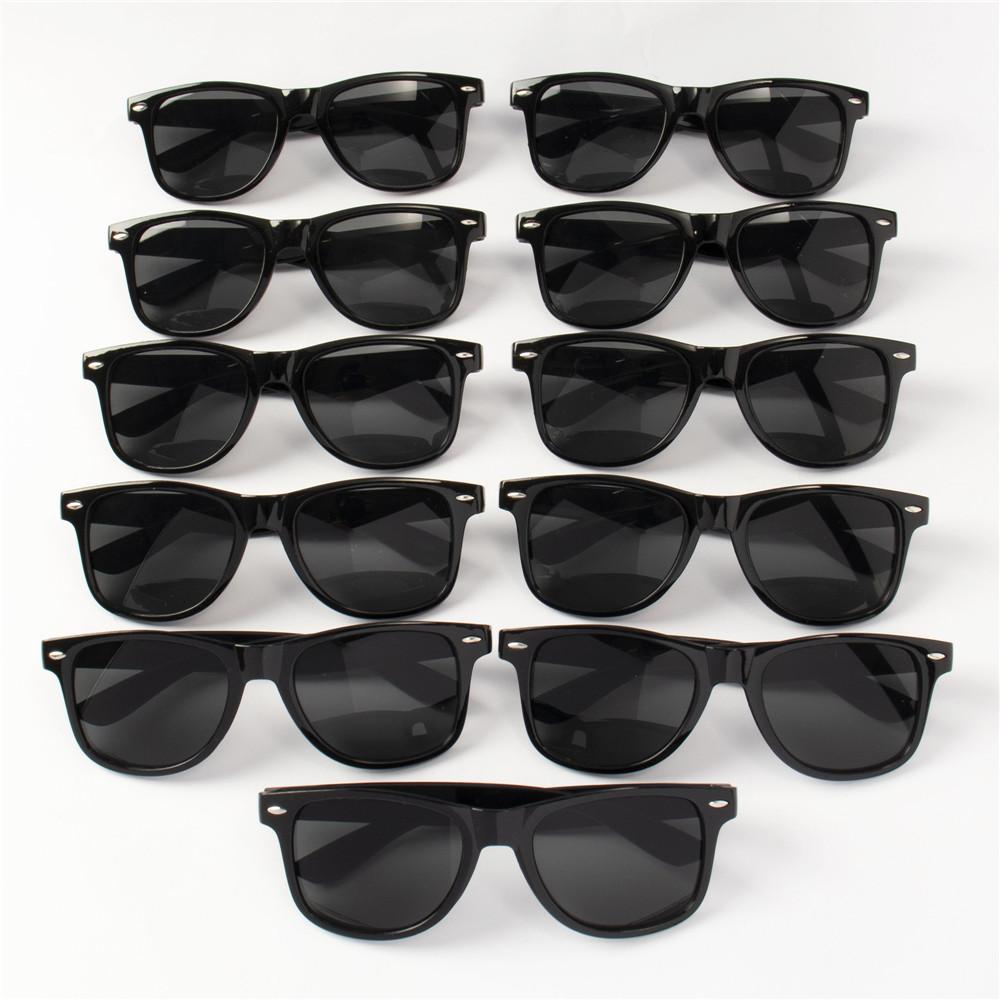 12PCS Classic Black Square Fashion Glasses with Bolt Decoration For Party Pography Wedding Birthday Graduation Hiking