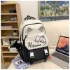 New Student Schoolbag Female Junior High School Students' Large-capacity Leisure Simple Kitten Printed Backpack Backpack