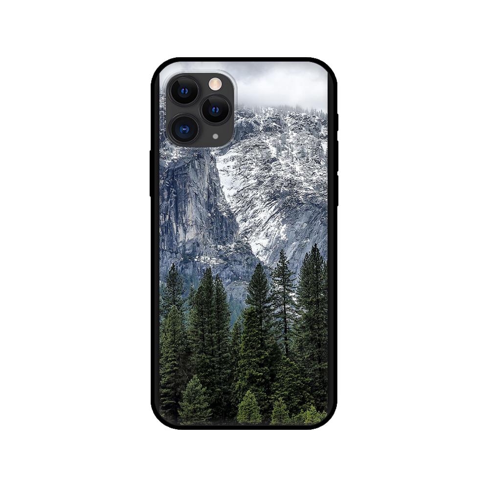 Black tpu case for iphone 5 5s se 2020 6 6s 7 8 plus x 10 XR XS 11 12 mini pro MAX back cover Winter Snow Mountain Scene
