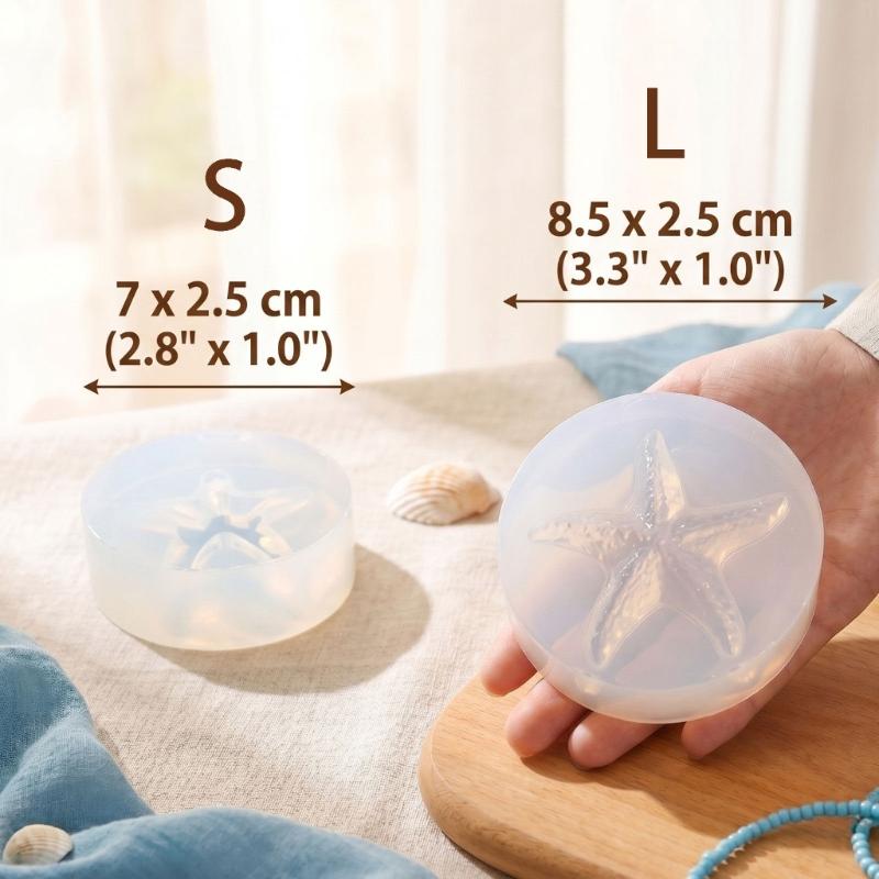 Decorative Star Candle Mold, Flexible Silicone Casting Mold for DIY Wax Projects, Ornament Making and Home Decoration