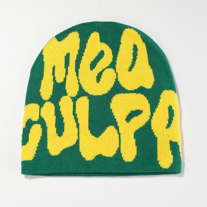 Unisex Hip-Hopová Pletená Čepice s Nápisem: Stylová teplá pletená čepice Streetwear