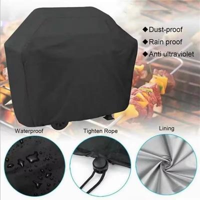 BBQ Cover with Storage Bag  UV Resistant Dustproof Barbeque Protection Cover Outdoor Barbecue Cover Round for Patio Garden