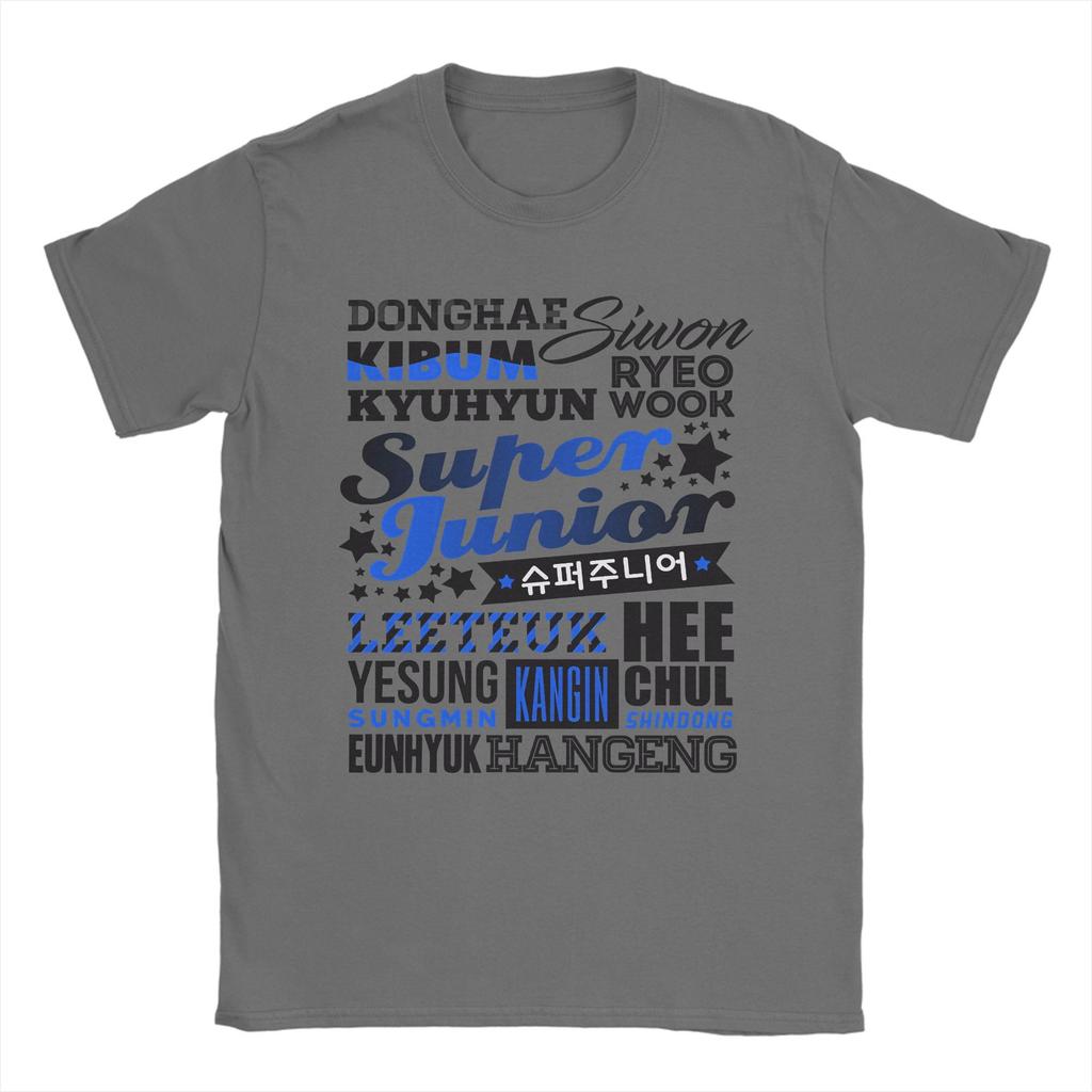 Neuheit Super Junior T-Shirt für Herren O-Ausschnitt Reines Baumwoll-T-Shirt Kurzarm-Tees Neuankömmling Kleidung