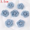 3/5Pcs 3.5/4.5/5/7/7.5CM Denim Artificial Blue Fabric Camellia Flower for Wedding Decor Women Handmade Cloth Corsage Accessory