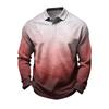 Men's Casual Long Sleeve Quick Dry Mesh Golf Shirt with Halloween Print