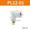 Premium White Male Thread Elbow PL8-02 Pneumatic Connector, 4-M5/6-01/10-03/12-04 Air Tube