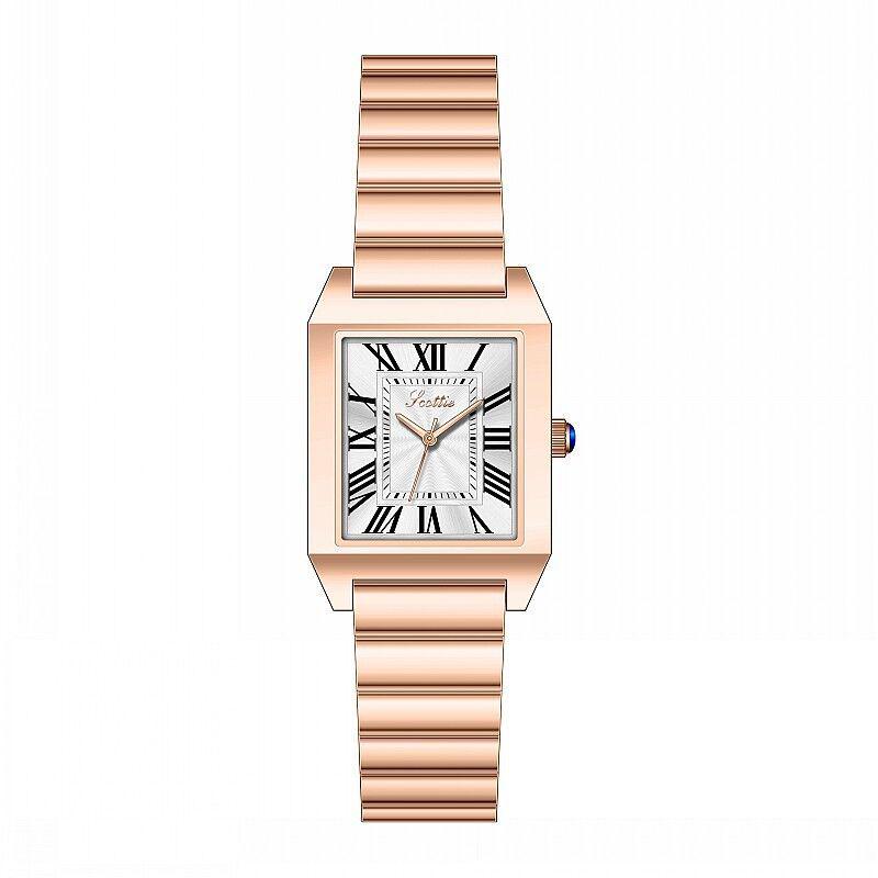 Sigurd Vintage Roman Women's Watch - Square Dial with Stylish Stainless Steel Strap