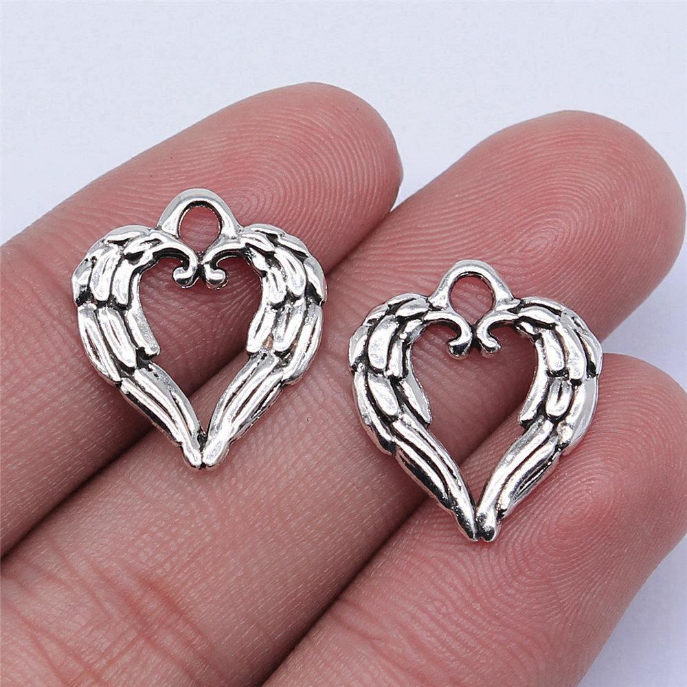 Small Angel Wings Fairy Detail Charm Antique Bronze Zinc Alloy Jewelry Making Supplies Jewelry Making Accessory Charms