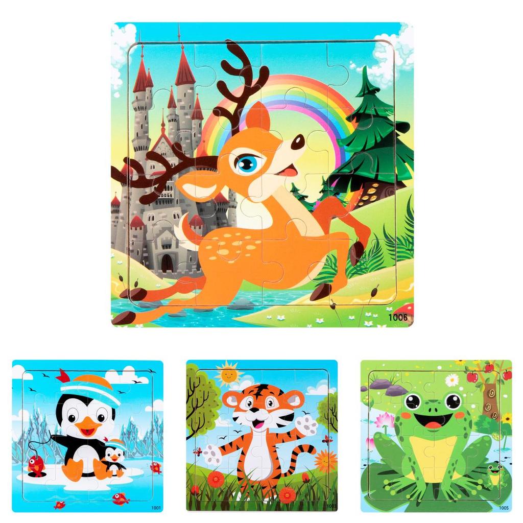 Wooden Kid Puzzle Board With Animal Pictures For Toddler Education And Cognitive Skills