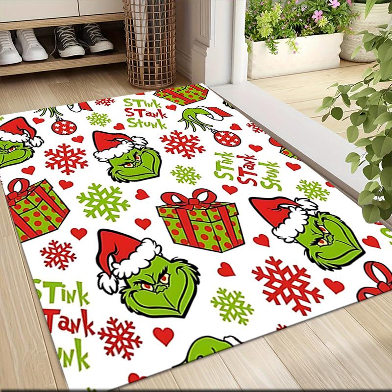 Christmas Grinch Carpet Rug Soft Washable Antislip Home Living Room Sofa Mats Personalized Christmas Rug