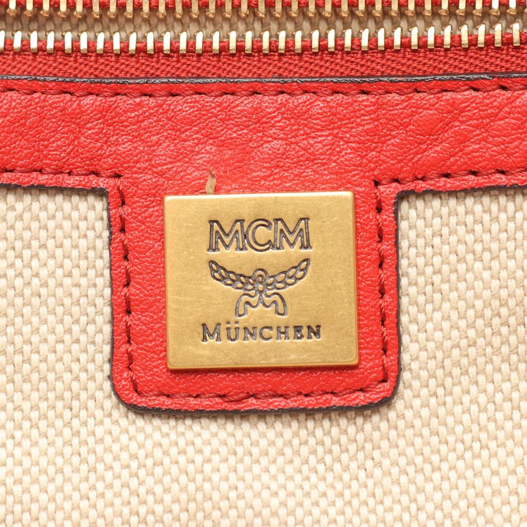 Used MCM 2WAY Handbag leather Red Used Women