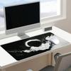 Mouspad Large Black and White Wave Gaming Mouse Pad Desk Mat for Full Keyboard Coverage Gamer Room Decoration Office Desk Pad