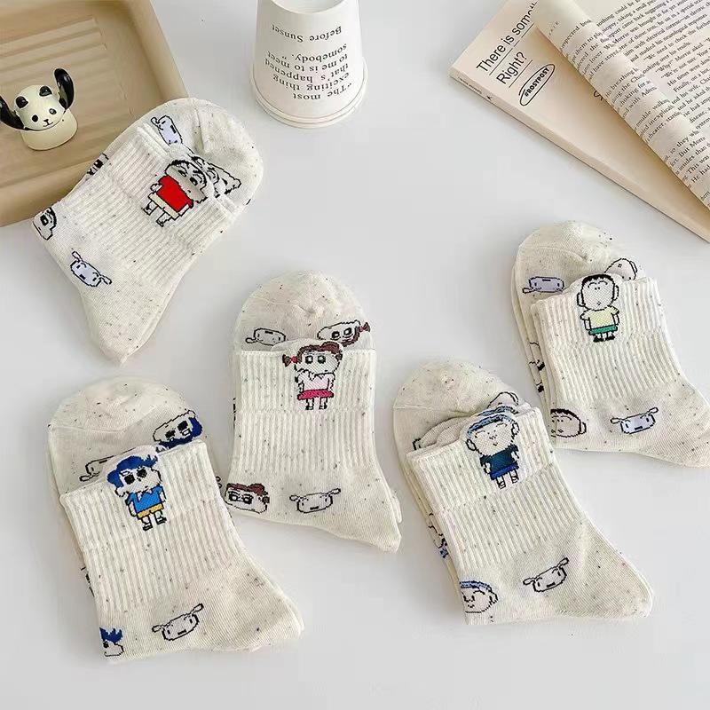Women's Cute 3D Anime Mid-Tube Cotton Socks - Trendy Sports Design
