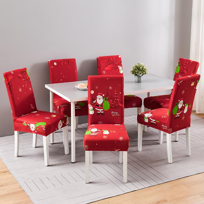 34 Color Christmas Chair Covers Dining Room Stretch Seat Protector Chair Covers for Kitchen Office Hotel Banquet Ceremony Party 2/4/6 Pieces