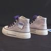 Autumn High-top Purple Canvas Shoes, New Niche Design Platform Cloth Shoes, Sneakers