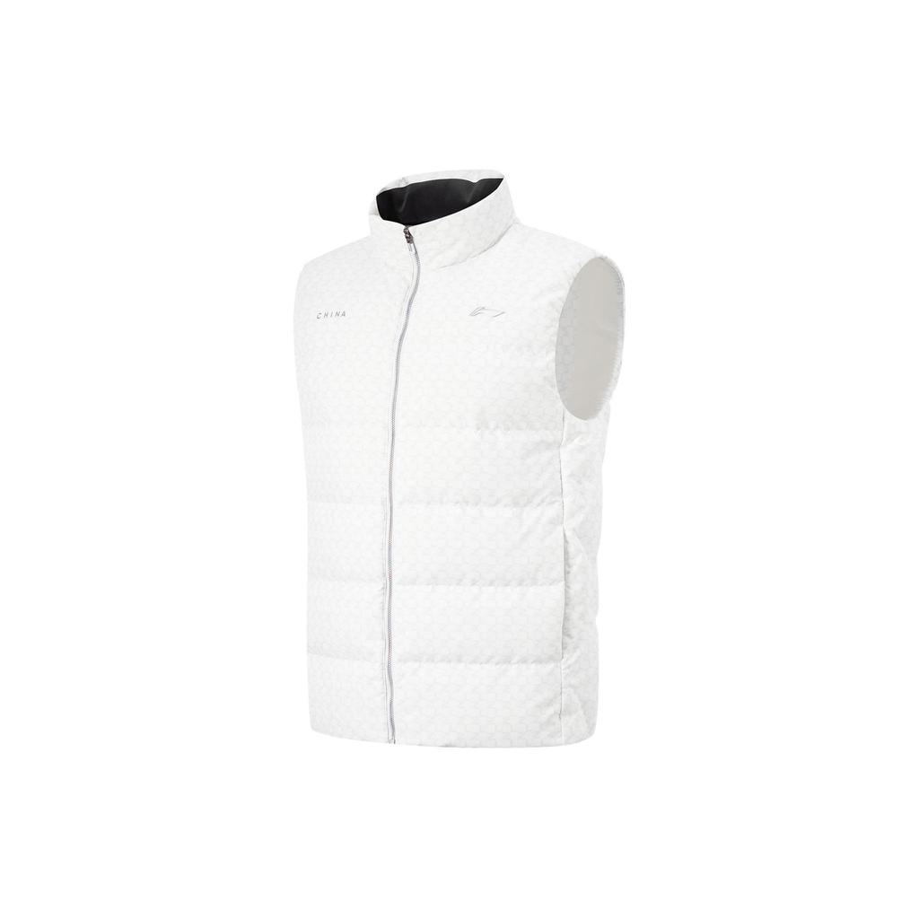 Li Ning Table Tennis Series Stand Collar Zipper Breathable Comfortable Vest Unisex Vests White AMRU051-1