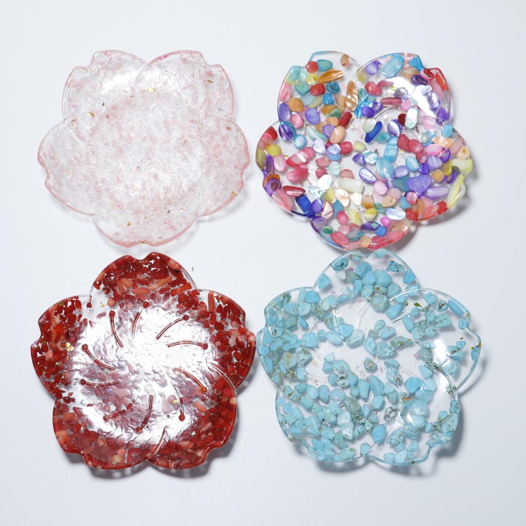 1PC Natural Crystal Amethyst Gravel Gumming Resin Crystal Demagnetization Plate Decorative Gift Desktop Household Supplies