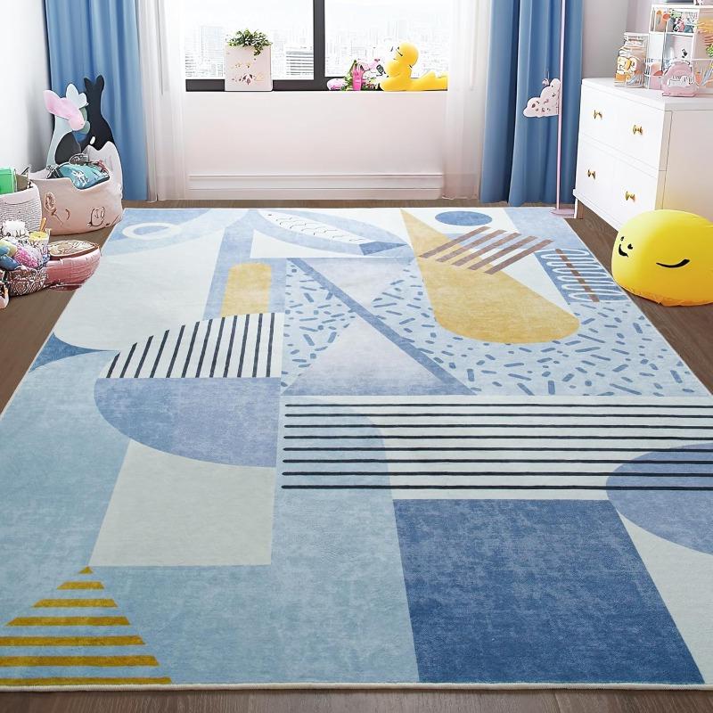 Abstract Printed Carpet Pink Green Blue Geometric Rug Large Door Mat Home Bathroom Kitchen Living Room Non Slip Mat