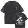 Christian Religious Jesus Forgive Them Father Vintage Washed T Shirt Men Women Gothic Rock Oversized T-shirts Male