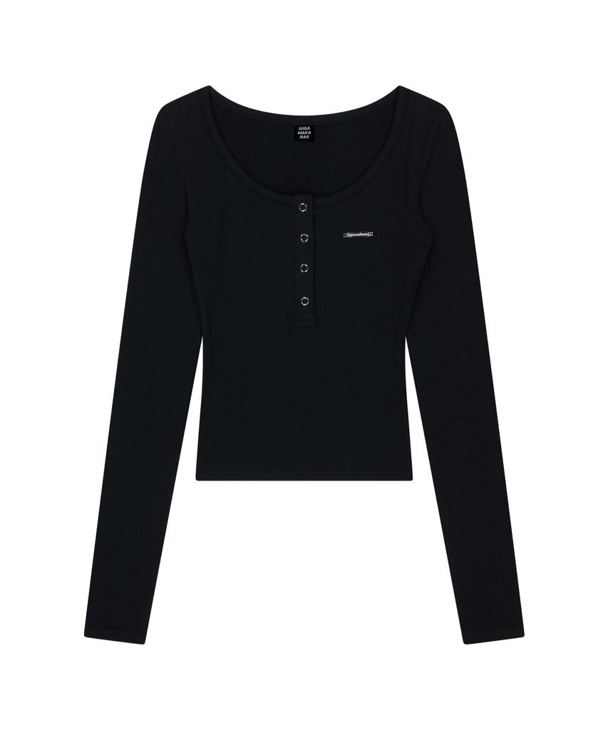 IUGAMAKARAS Button Fitted Top (Black)