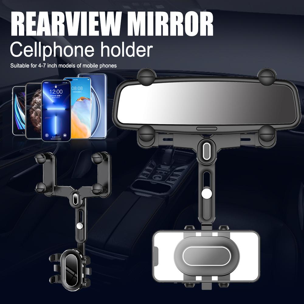 Handyhalterung Clips Handy GPS Halter Ständer Einziehbar Auto Innenraumspiegel Handyhalter Rückspiegel Handyhalterung