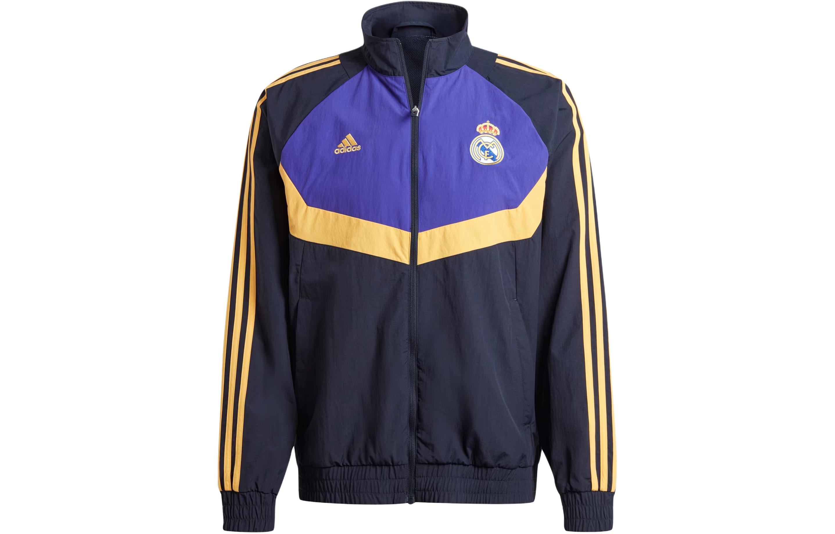 Adidas Real Madrid Woven Track Top Retro Sports Stand Collar Jackets Men s Ink Blue IU2078 S