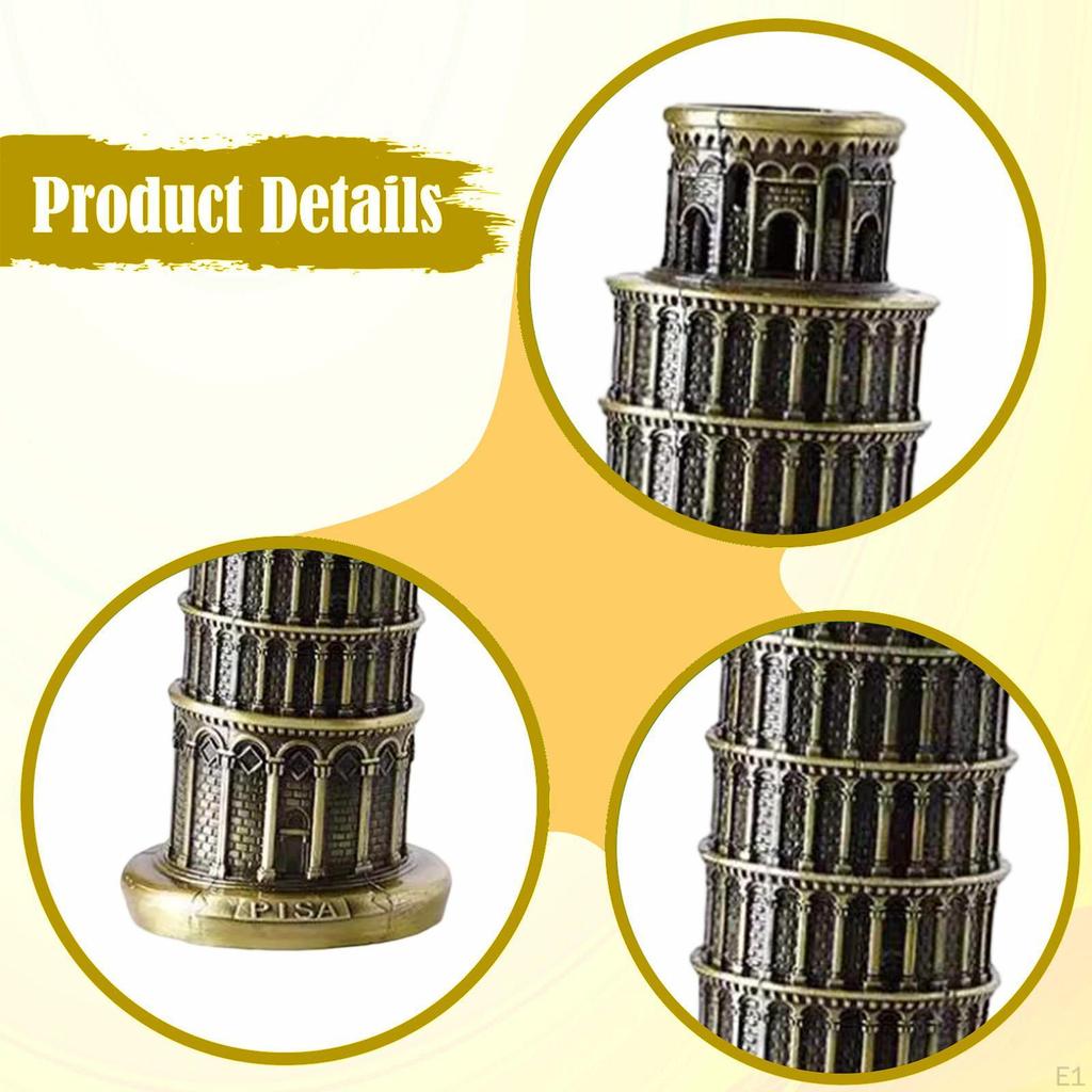 Leaning of Pisa Statue, Home Decor, Sturdy, Building Figurine, Model for Shelves