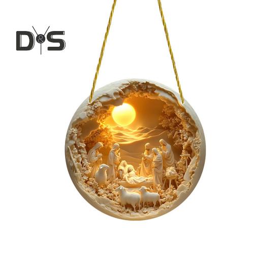 

Акриловый наружный кулон, украшение в виде рождественской елки, подвесной кулон на память о Рождении Иисуса, декоративный кулон в виде клевера, кулон в виде черного кота для C