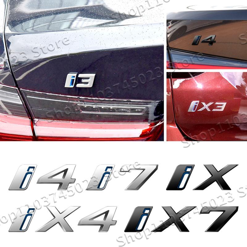 1Pcs Car Styling ABS Plastic Emblem Decor For BMW I3 I4 I7 IX IX3 IX4 IX7 Logo Rear Tail Bumper Trunk Sticker Auto Accessories AT8