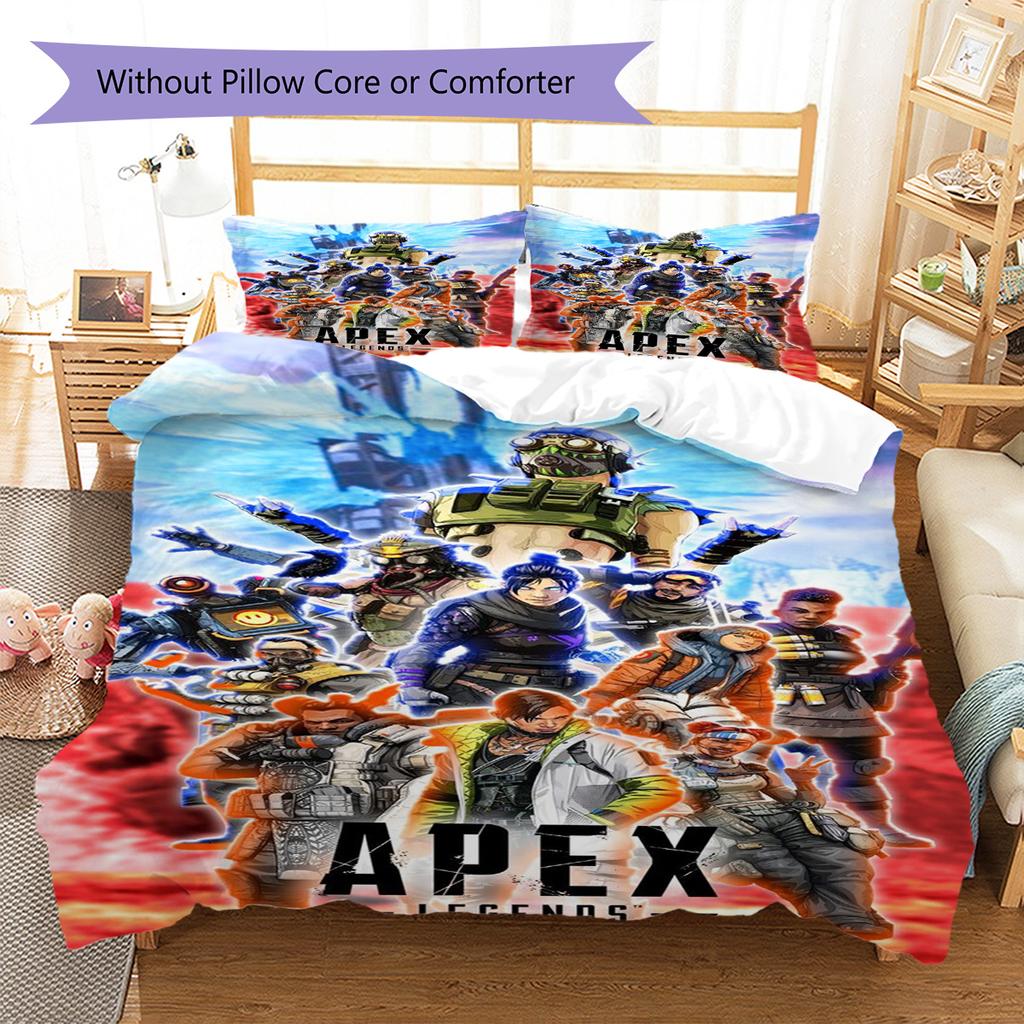 Apex Legends Pattern Bedding Set Quilt Cover Pillowcase Home Decor Gift (1 * duvet cover + 2 * pillowcase, without core)