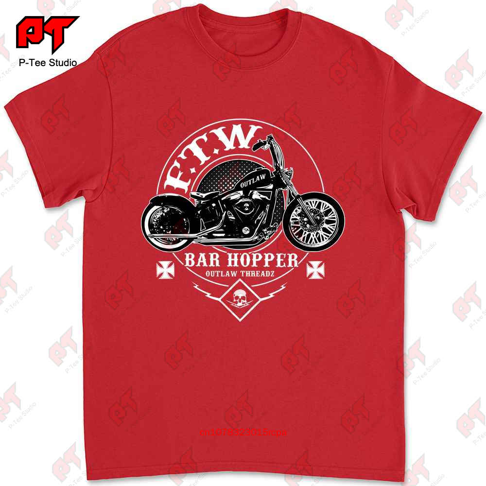 Outlaw Threadz Hopper Skull Motorcycle Biker Rider Ftw For The Win T Shirt Mt163 7F26 S