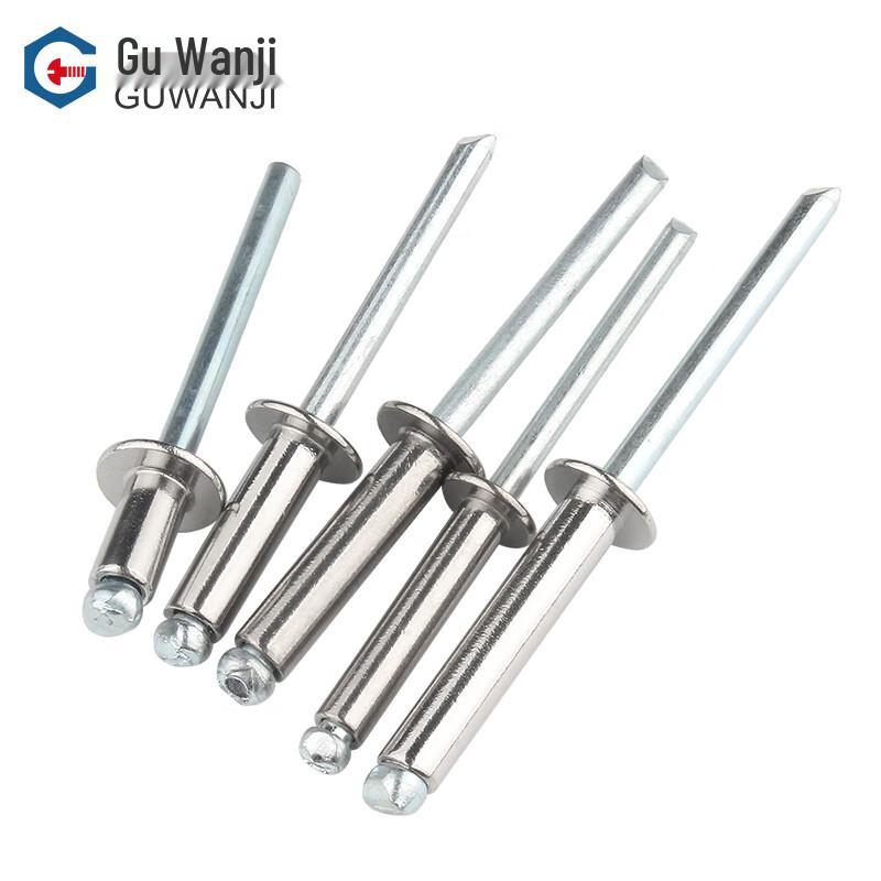 GUWANJI 304 Stainless Steel Open-End Flat Round Head Blind Rivets