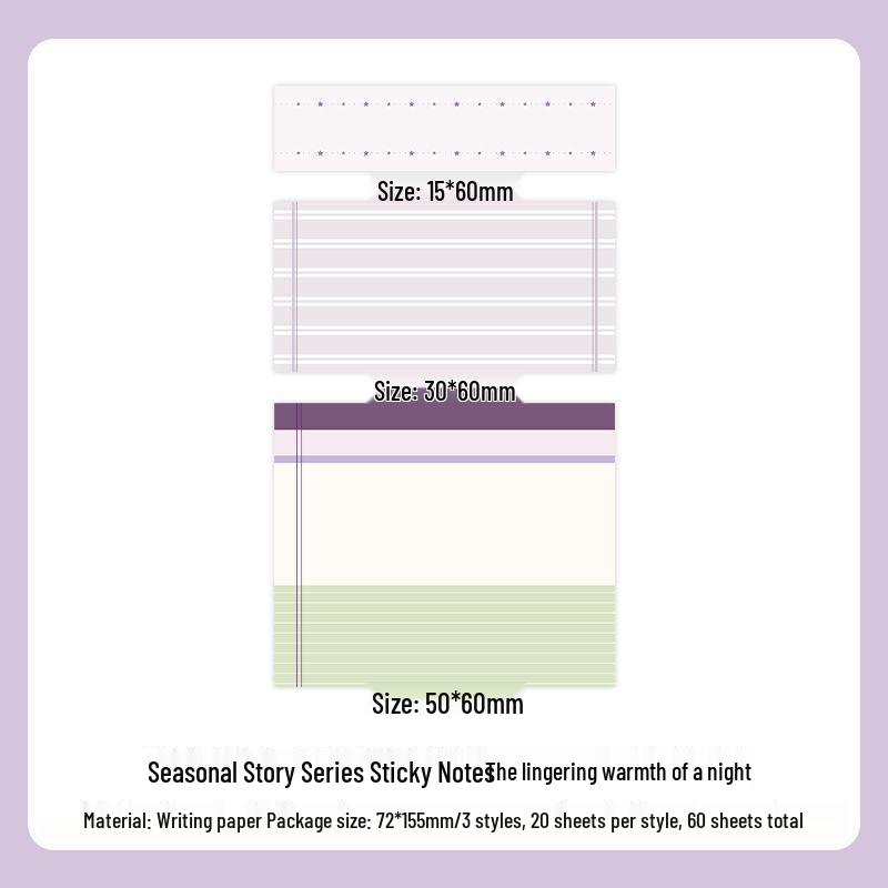 Infeel.Me Tearable Sticky Notes - Season Story Collection for Students & Planning