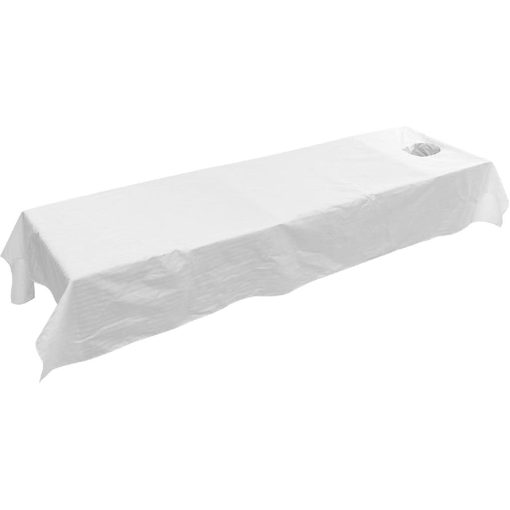 White Bedspread Massage Table Cover Sheet SPA with Face Breath Hole for SPA Tattoo Massage Table Hotels White 220x117cm. White Fitted Sheet