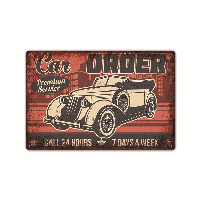 2024 American-Style Industrial Auto Repair Tin Sign - Frameless Decorative Wall Art