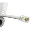 Telephone Handset Cord Modular Coiled Phone Curly Cable (15 Feet, White)
