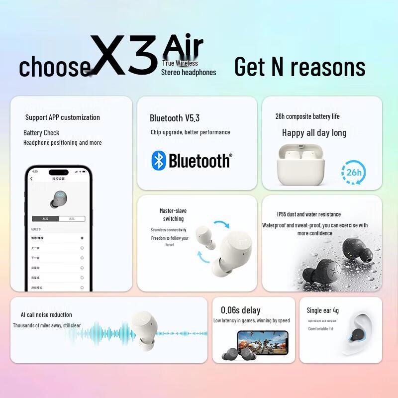 Edifier X3 Air True Wireless Bluetooth Earbuds