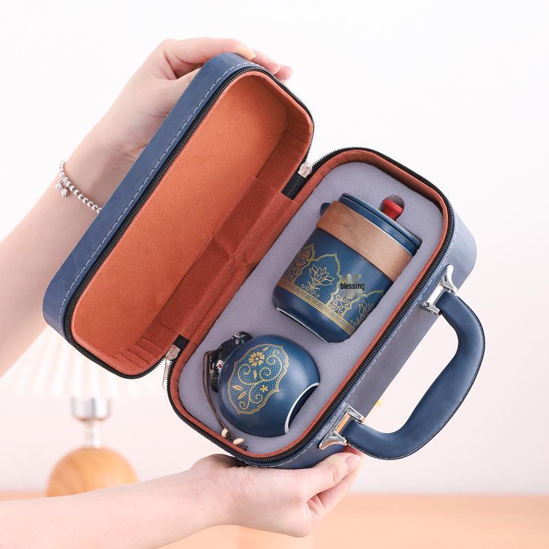 Portable Outdoor Gongfu Tea Set: Quick-Brew Travel Cup with Logo Print - Ideal for Camping and Business Souvenirs