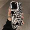 Super Cool Black Graffiti Anti-fall Phone Case for iPhone 16 15 14 13 12 11 Pro Max X XS Max XR 7 8 16 Plus SE2 Matte Hard Cover