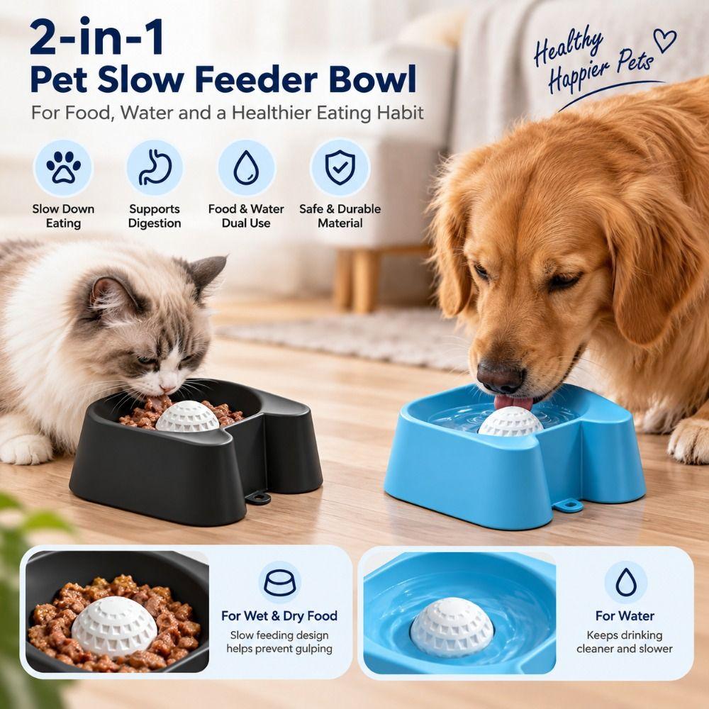 Bite Resistant Dog Licking Bowl Anti Slip Pet Feeding Bowl Creative Dog Treat Bowl  Cat Dog Feeding