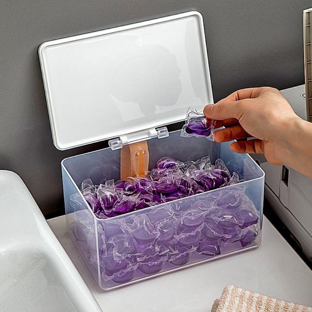 Waterproof Laundry Pods Container Dust-proof Cotton Swabs Storage Box  Bathroom