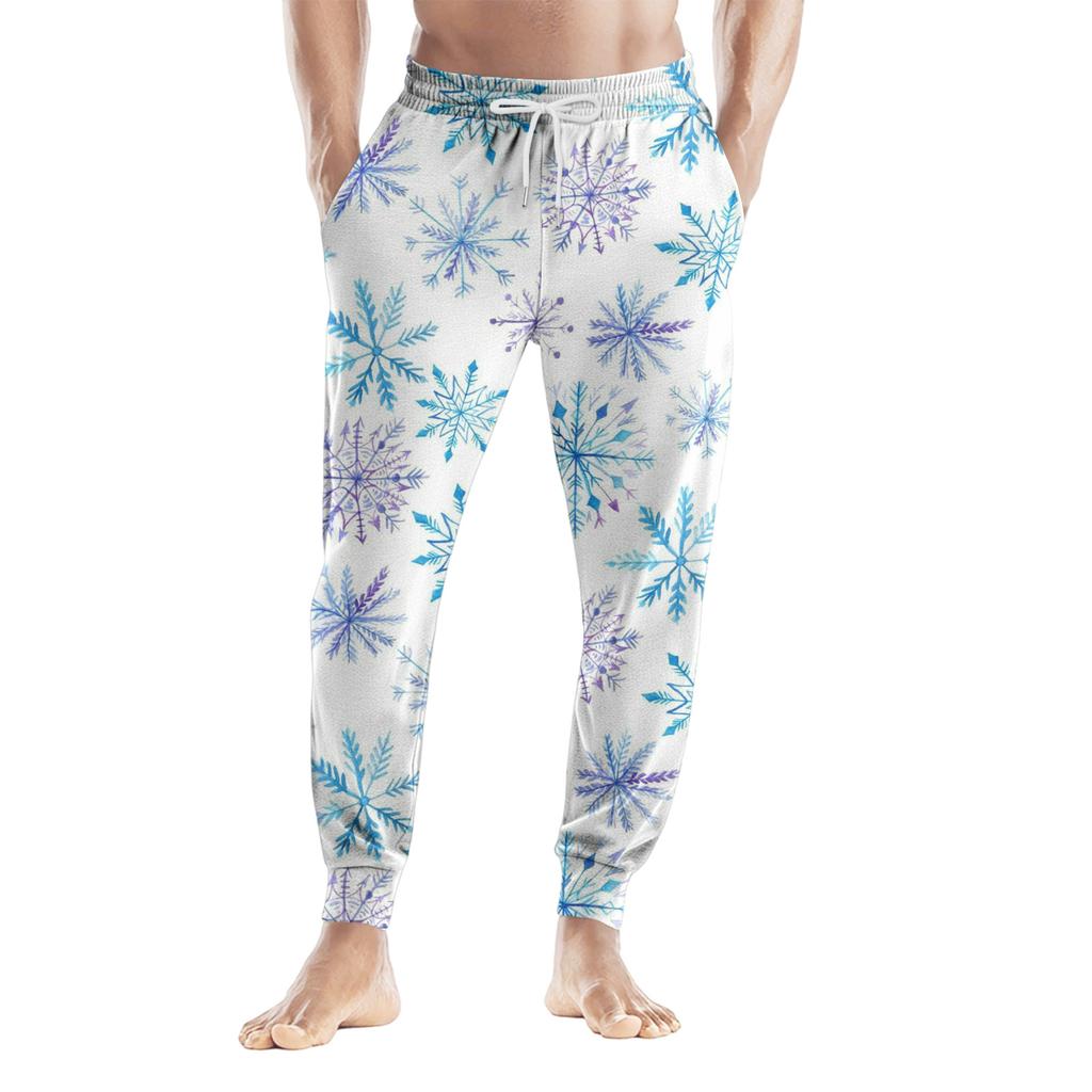 Men's Drawstring Pocket Casual Pants, Checkered Striped Printed Pocket Casual Pants, Home Sleeping Pants