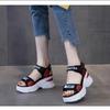 2025 summer foreign trade slope heel sandals women platform versatile muffin shoes heightening fashion Internet celebrity super fire sandals women