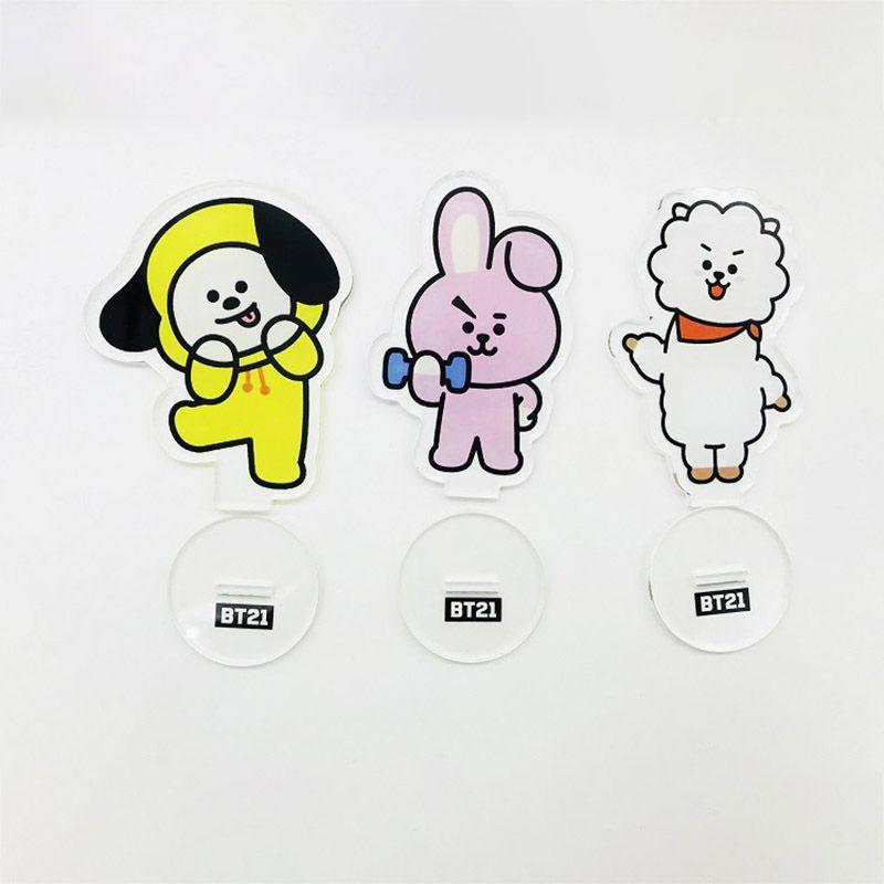 Kpop Bts Bt21 Cute Standee Action Figure Doll Van Acrylic Standing Decor Table