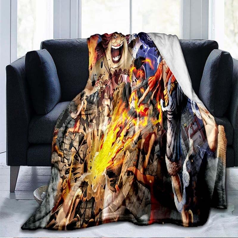 Anime One Piece 3D-gedruckte Flanelldecke, Couch-Bettbezug, Reise-Kind-Bettwäsche, Plüsch-Überwurf, Flanelldecke