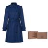Trench Coats Women's Blue Lapel Moderate Nipped In Waist 80842411